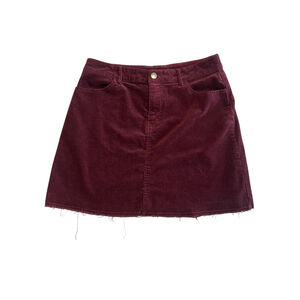 Forever 21 Corduroy Skirt Size Large Burgundy Mini A Line